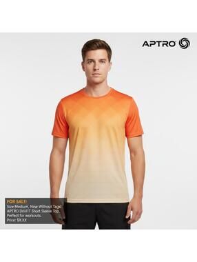 APTRO Dri-FIT Short Sleeve Top - Medium - Gradient Orange to